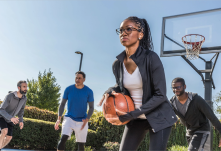 People playing basketball